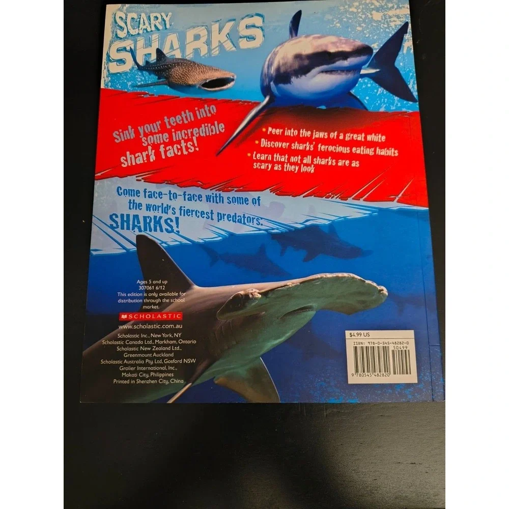 Scary Sharks Scholastic by Camillla Bedoyere Paperback Like New